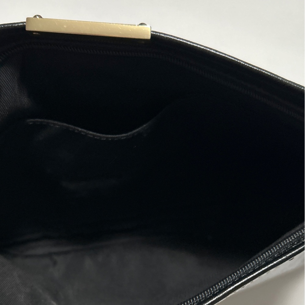 Jimmy Choo Clutch Bag Patent Leather Crinkled Zulu Grommet Embellished - Picture 10 of 16